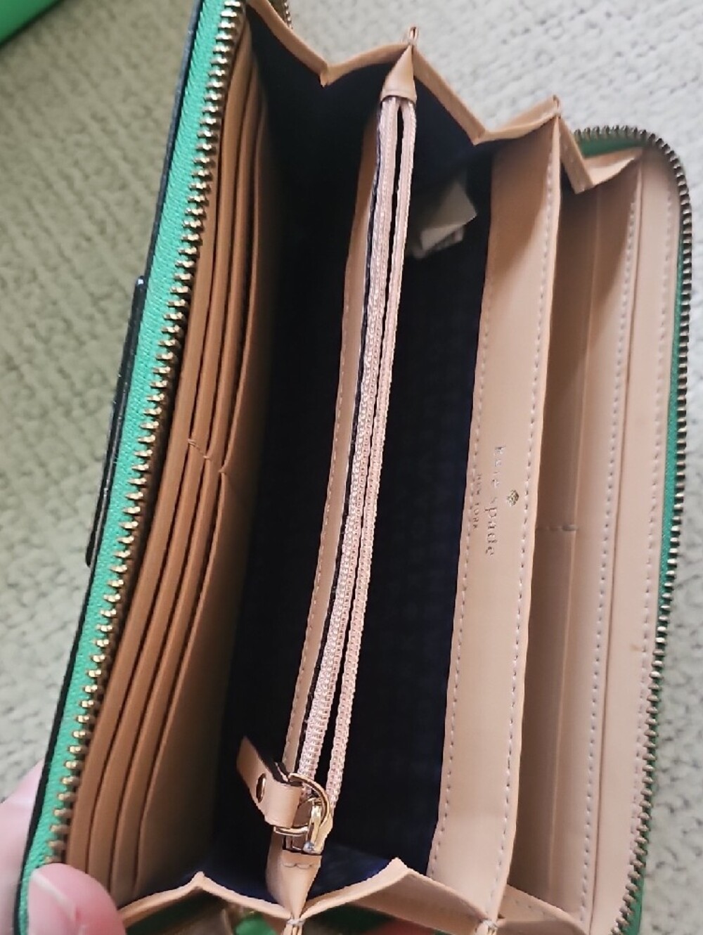 Kate Spade Green Structured Leather Satchel with Strap and Wallet - Picture 8 of 9
